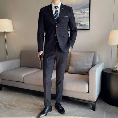 High Quality Men's Wedding Suit (suit + Vest + Trousers)