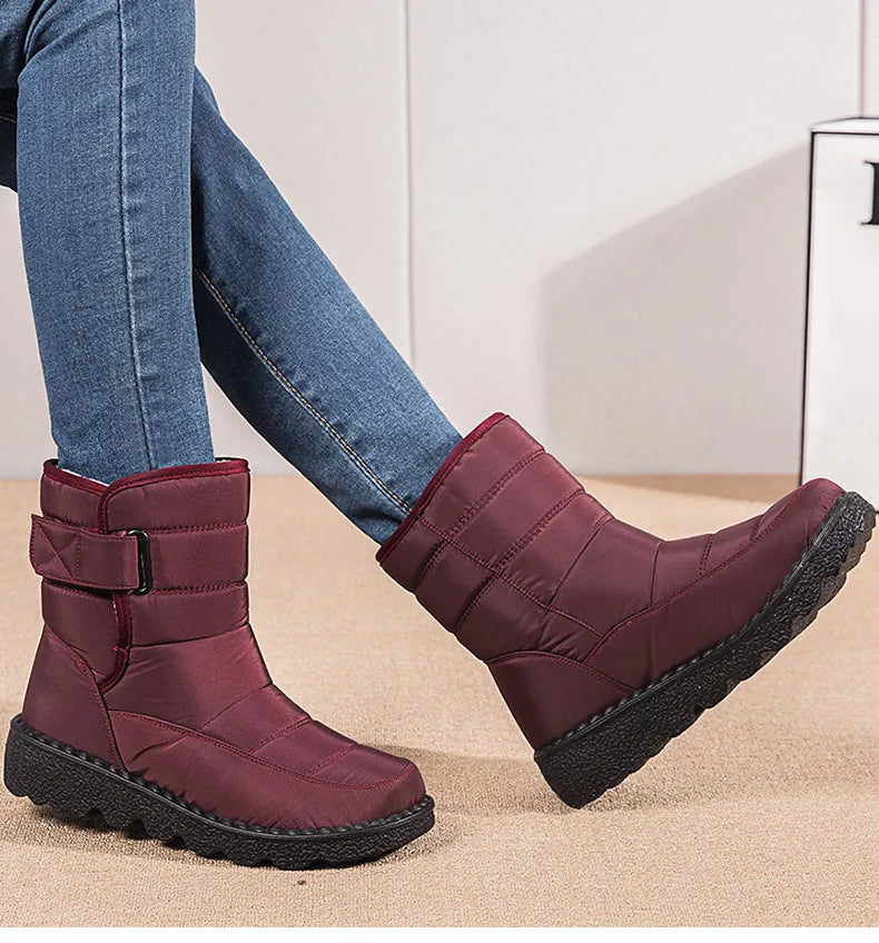 Boots Woman Snow Fashion Shoes Woman Platform Woman Shoes Plus Size Mid Women's High Boots Lightweight Botas Mujer Winter Boots