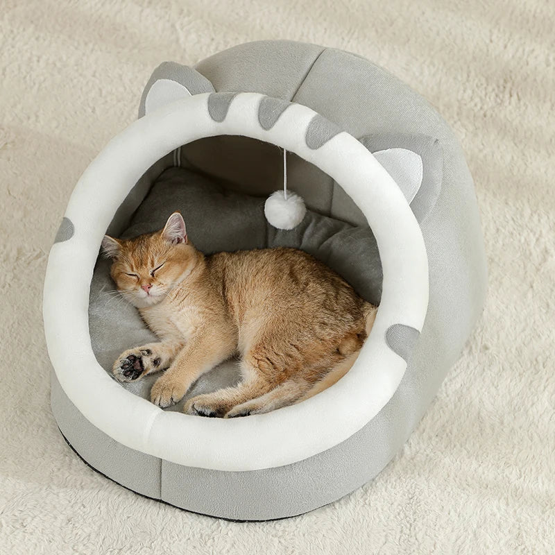 Super Cat Bed Warm Pet House Kitten Cave Cushion Cat House Warm Sleeping Dog