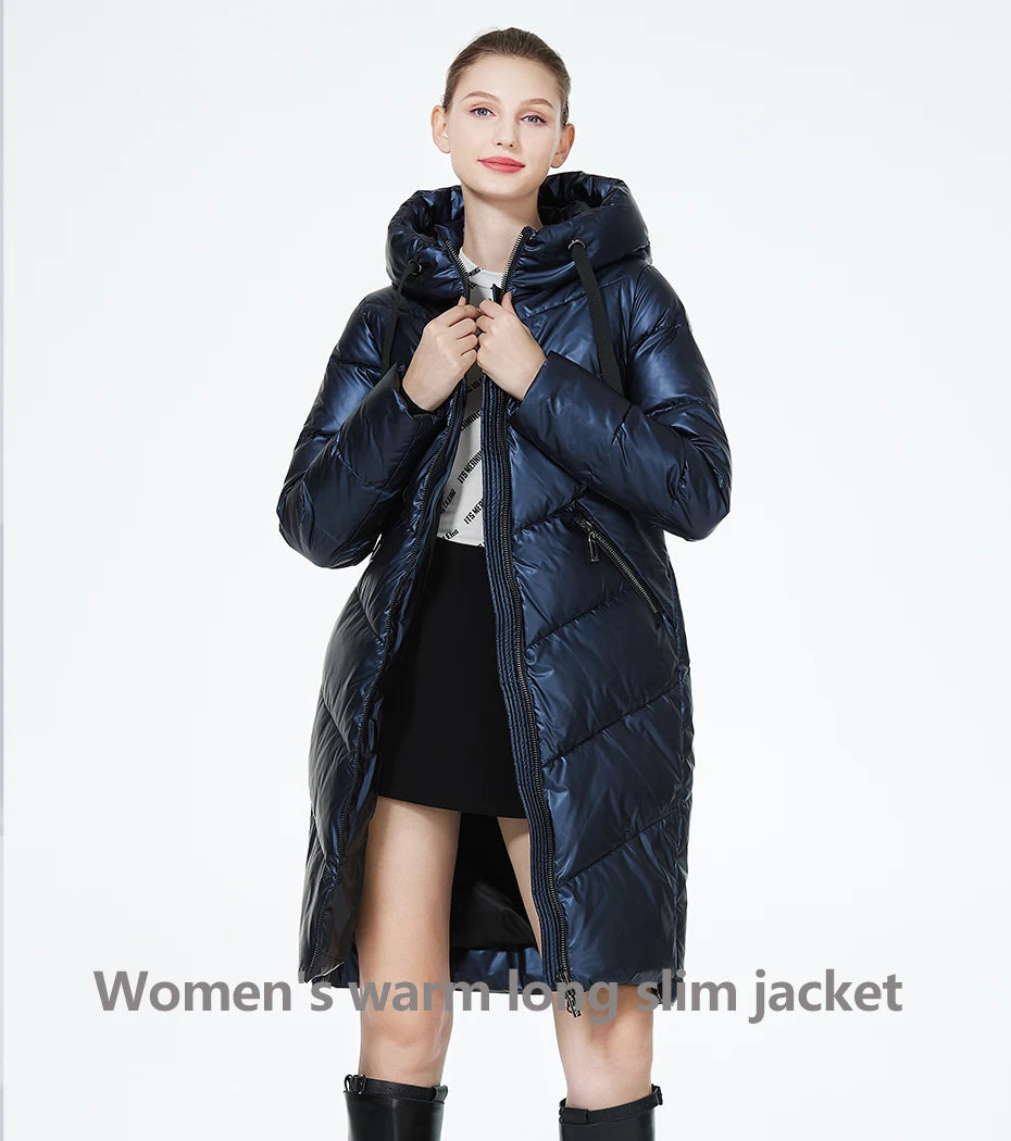 Hooded Jacket for Women, Warm Cotton Coat, Casual Parkas for Ladies, Fashion Brand, New, Winter.