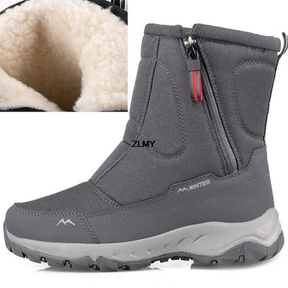 Waterproof Men Women Snow Boots High Top Ankle Winter Boots Platform Warm Plush