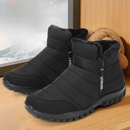 Snow Boots for Men Warm Cold Proof Winter Shoes Man Booties Zip Up Ankle