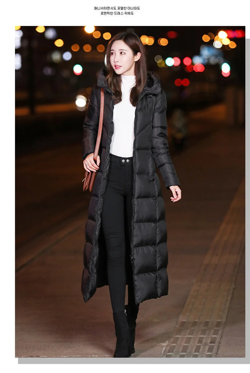 Women's Winter Cold Coats Long Parkas Warm Down Basic Jacket Fashion Cotton Padded Outwear.