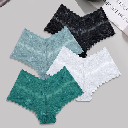 4pcs Lace Floral Boyshorts Underwear for Women.