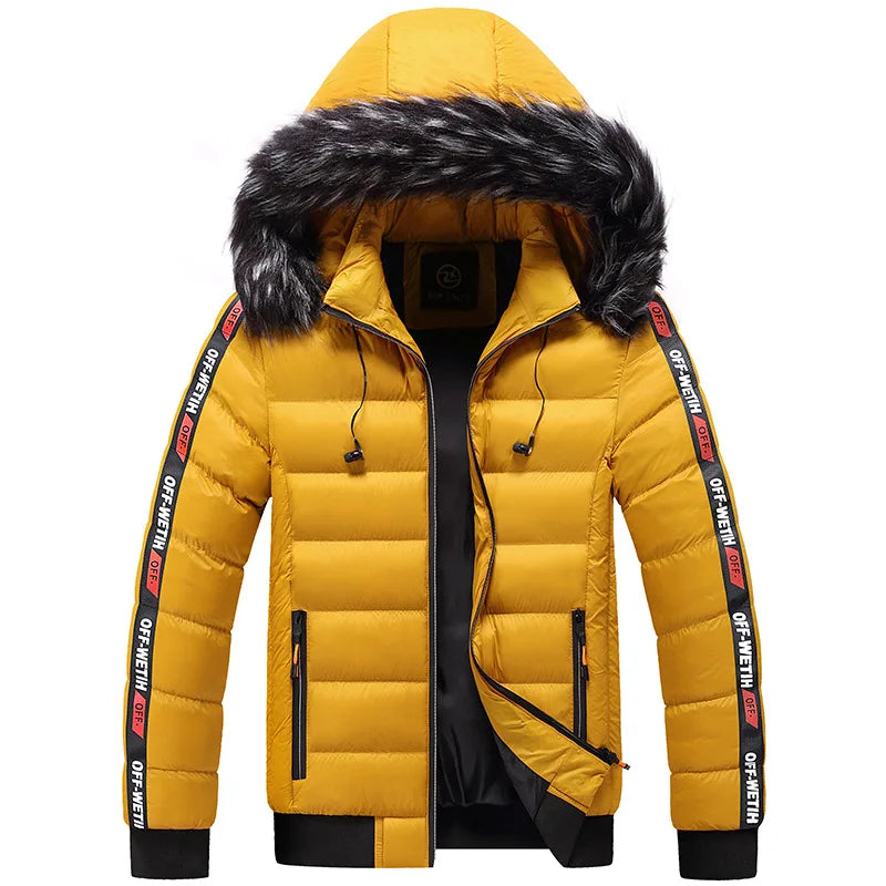 Winter Men Warm Hooded Parkas Jackets Mens Windbreaker Outwear Parkas Coats Men Autumn Detachable Hat Outfits Parkas Coats Male