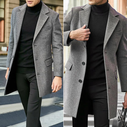 Autumn Man Jackets Lapel Coat Casual Jackets Man Outerwears Single-Breasted Regular Thickness Men's Windbreaker For Winter