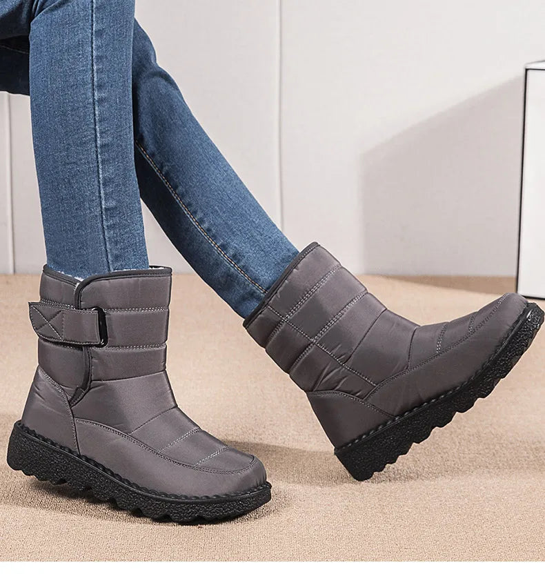 Boots Woman Snow Fashion Shoes Woman Platform Woman Shoes Plus Size Mid Women's High Boots Lightweight Botas Mujer Winter Boots