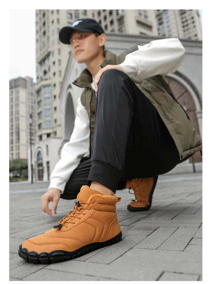 2024 New Men's And Women's Widened Waterproof Winter Boots Outdoor Warm Sports Shoes Five-toed Anti-collision Plush Snow Boots