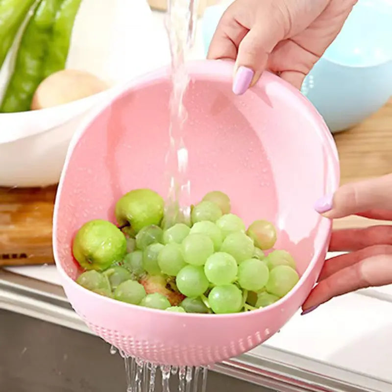 Multi-functional Rice Washer Vegetable and Fruit Basket Drain Cleaning Household Kitchen Rice