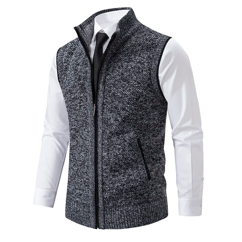 Vest Men Knitted Sleeveless Sweater Jacket Wool.