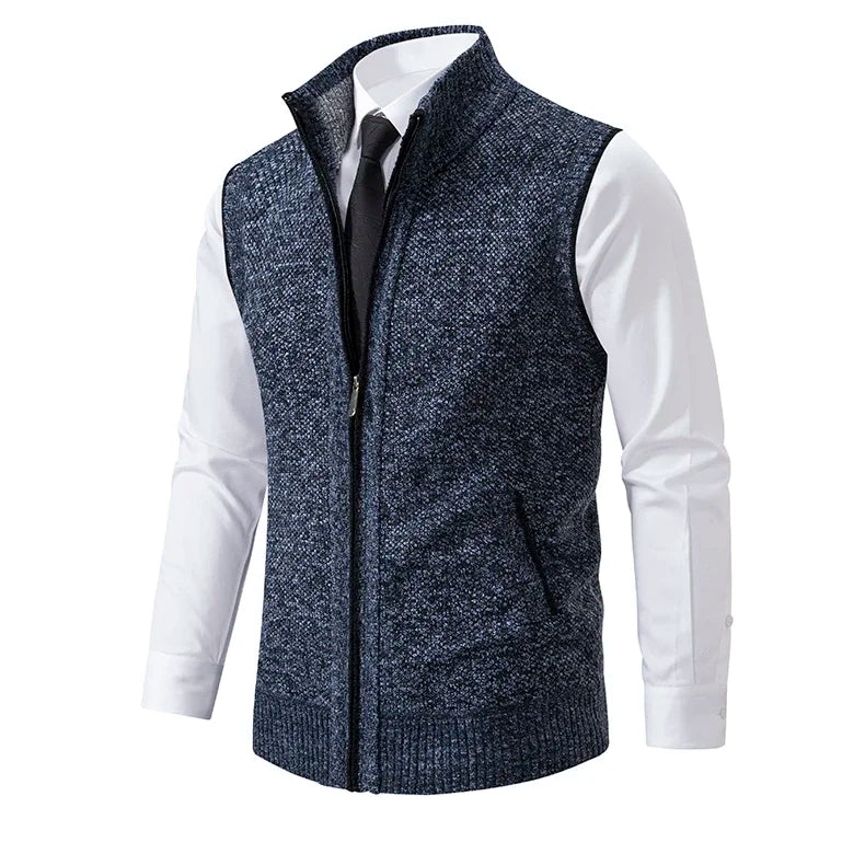 Vest Men Knitted Sleeveless Sweater Jacket Wool.