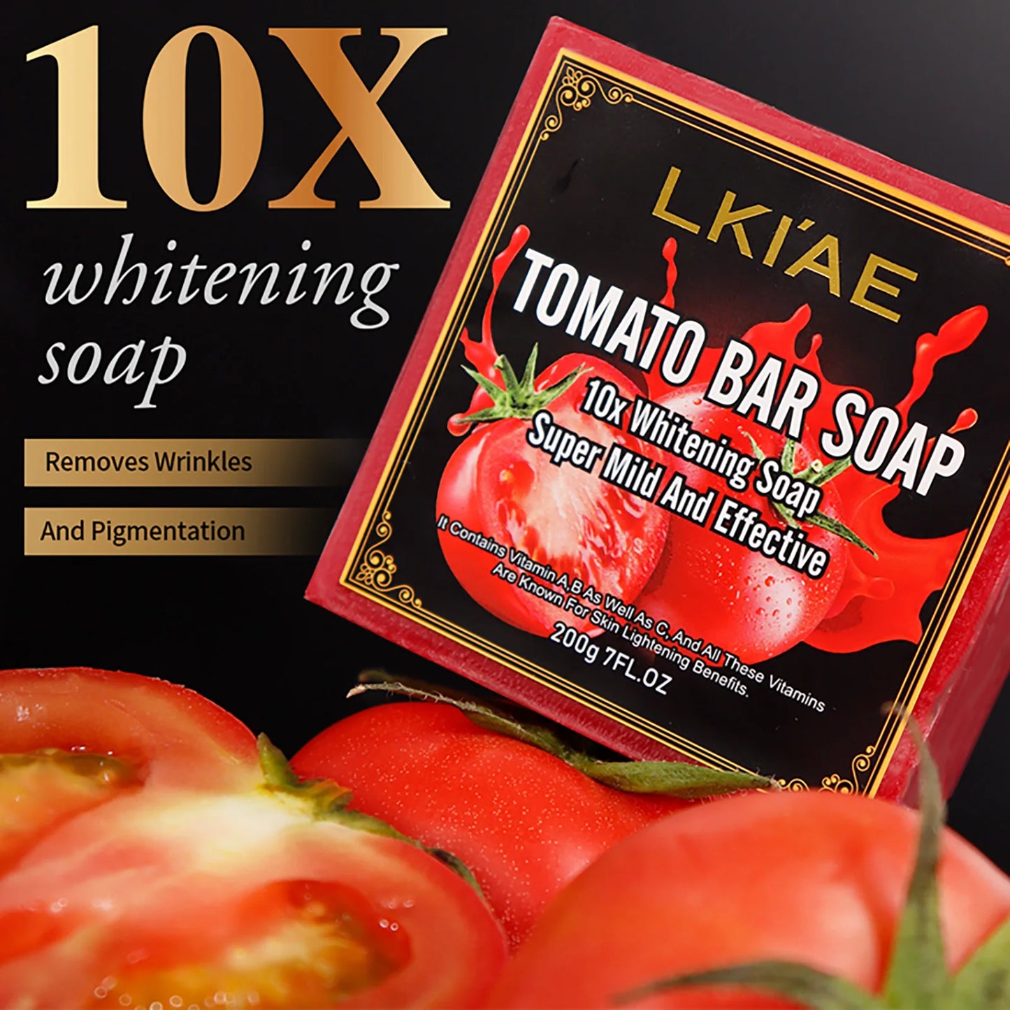 AILKE Organic Tomato Soap Bar, Lightening Skin, Deeply Clean, Exfoliate, Remove Dark Spots, Moisturizing, For Face and Body