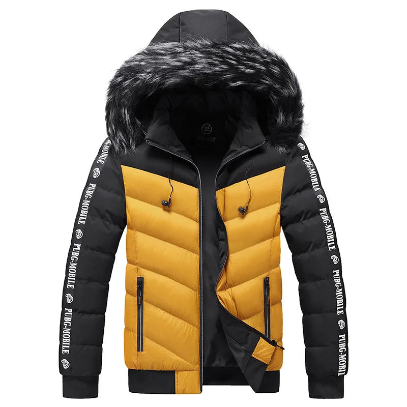 Winter Men Warm Hooded Parkas Jackets Mens Windbreaker Outwear Parkas Coats Men Autumn Detachable Hat Outfits Parkas Coats Male