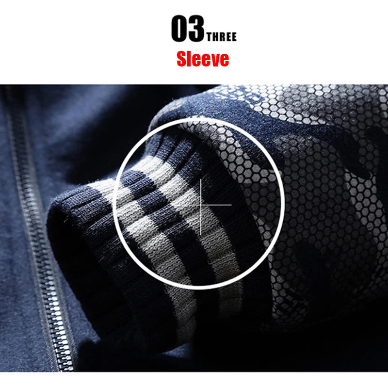 Men's Winter Jacket Camouflage Thicken Jackets Hooded Fleece Long Sleeve Down Jacket Man Casual Streetwear Men's Clothing