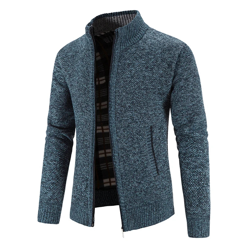 Men's Cardigan Turn-down Collar Knitting