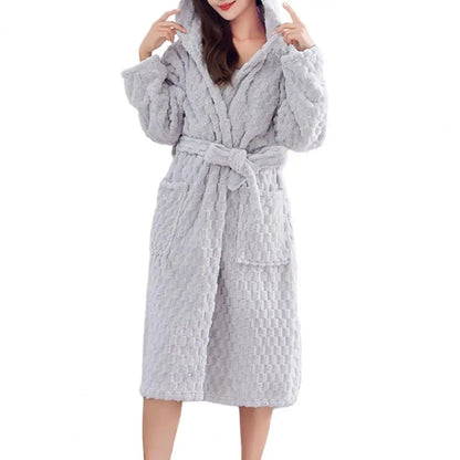 Thicken Fuzzy Robes Bathrobe for women