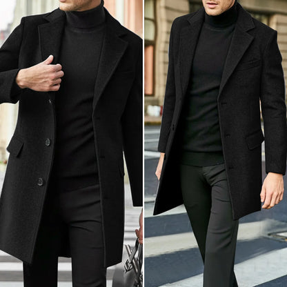 Autumn Man Jackets Lapel Coat Casual Jackets Man Outerwears Single-Breasted Regular Thickness Men's Windbreaker For Winter