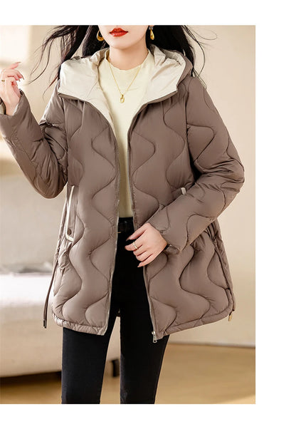 New Winter Jacket Parkas Women Coat Fur Collar Hooded Overcoat Female Jacket.