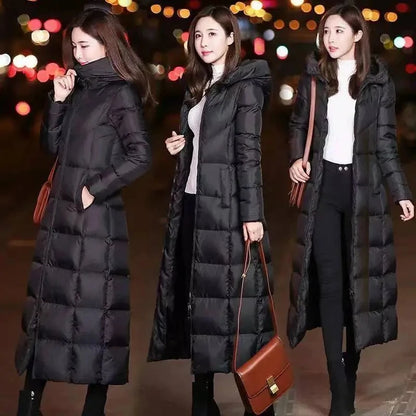 Women's Winter Cold Coats Long Parkas Warm Down Basic Jacket Fashion Cotton Padded Outwear.