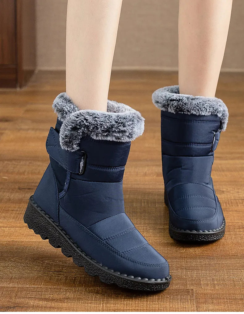 Women's Boots 2023 New Winter Shoes For Women Heeled Winter Boots Waterproof Snow Boots Elegant Warm Fur Winter Footwear Female