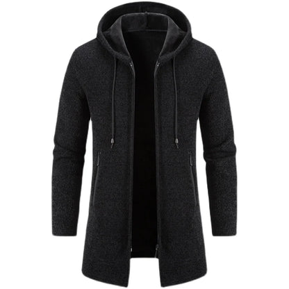 Men Long Sweatercoats Winter Hooded Cardigans Sweaters.