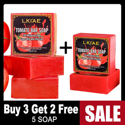 AILKE Organic Tomato Soap Bar, Lightening Skin, Deeply Clean, Exfoliate, Remove Dark Spots, Moisturizing, For Face and Body