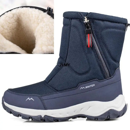 Waterproof Men Women Snow Boots High Top Ankle Winter Boots Platform Warm Plush