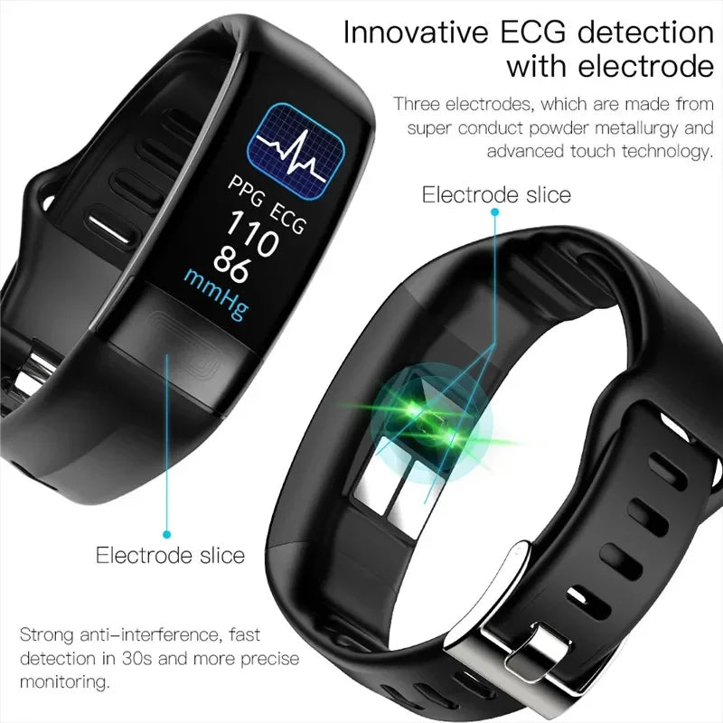 Ekg Ppg Spo2 Smart Health Bracelet Watch Healthiness Ecc Fitness Activity Tracker Blood Pressure Measuring Smart Watches