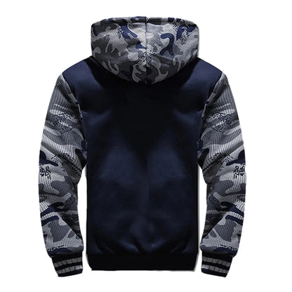 Men's Winter Jacket Camouflage Thicken Jackets Hooded Fleece Long Sleeve Down Jacket Man Casual Streetwear Men's Clothing