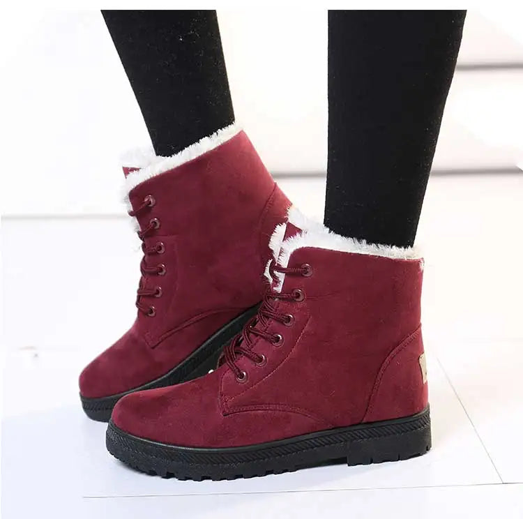 Women's Winter Boots Low Heels Women Boots With Fur Warm Winter Shoes Women Snow Boots Ankle Botas Mujer Winter Footwear Female