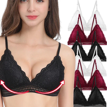 Women Bralette French Lace Bra No Steel Ring Beauty.