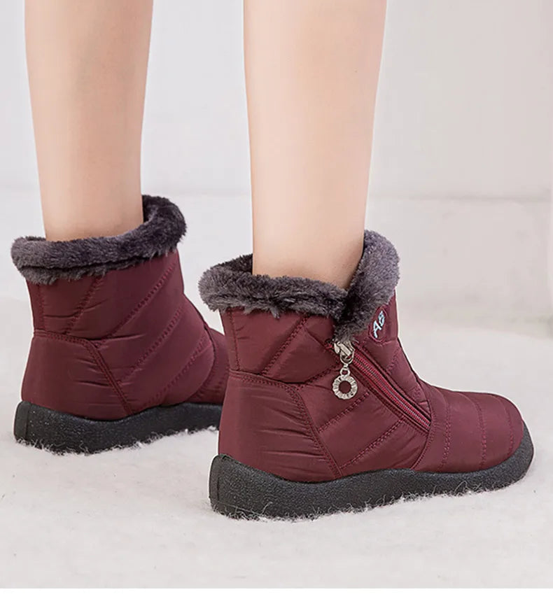 Women's Boots Women's Ankle Boots With Fur Winter Shoes Women Low Heels Winter Boots Snow Waterproof Botas Mujer Winter Footwear