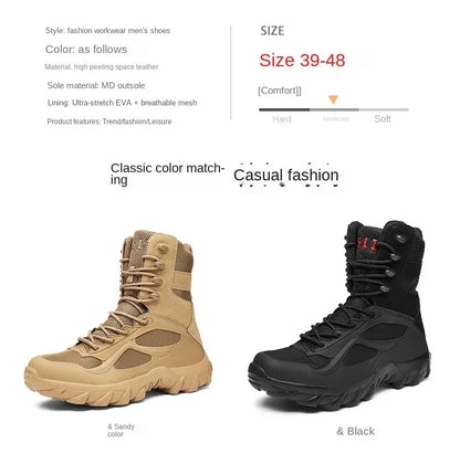 Men Tactical Boots Autumn Special Forces Field Man Boot Lightweight Outdoor Non-Slip Men Shoes Zapatillas Hombre