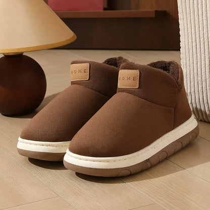 2024 New Women's Cashmere Snow Boots Warm Platform Plush Ankle Boots Couple Thick Sole Slip On Cotton Booties Mujer