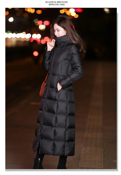 Women's Winter Cold Coats Long Parkas Warm Down Basic Jacket Fashion Cotton Padded Outwear.