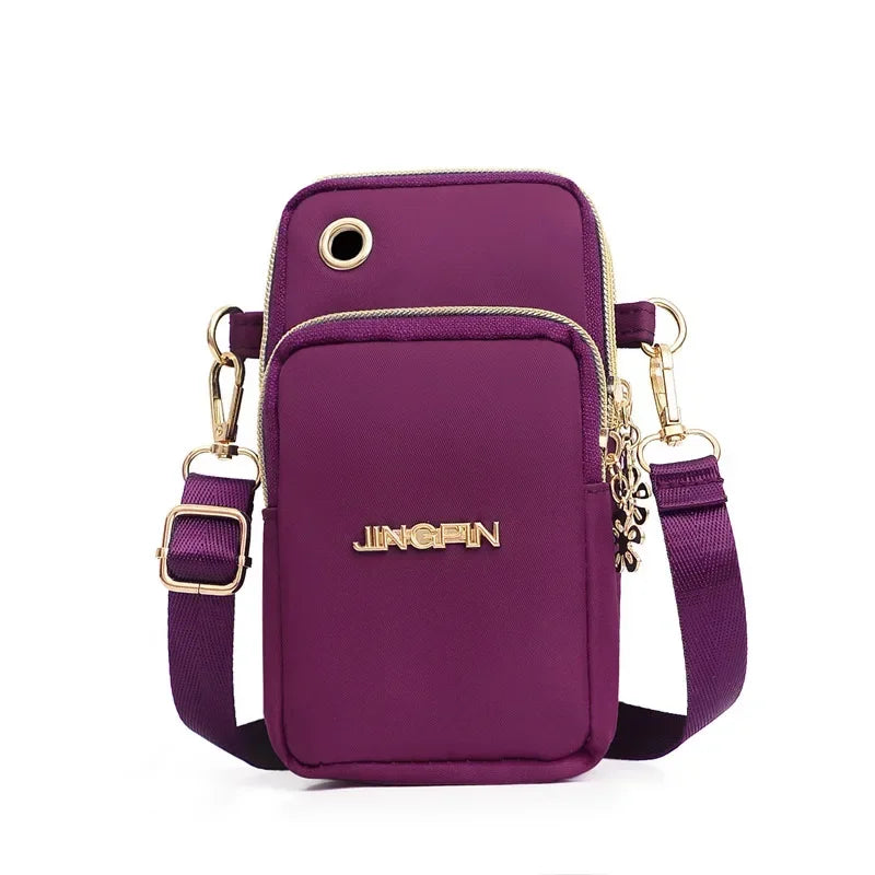 Mobile Phone Bag Women's Crossbody Mini Bags Fashion Mom Mommy Coin Bag Neck Hanging Running Cover Shoulder Bag 3 Layer Wallet