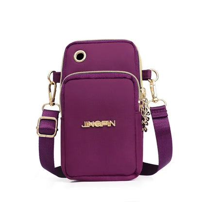 Mobile Phone Bag Women's Crossbody Mini Bags Fashion Mom Mommy Coin Bag Neck Hanging Running Cover Shoulder Bag 3 Layer Wallet