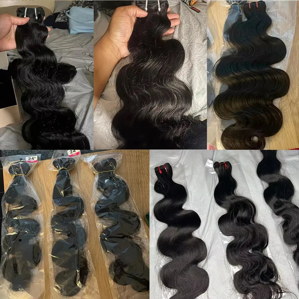 20 22 24 Inch Brazilian Hair Weave Bundles Body Wave 100% Human Hair Bundles Water Wave Extensions 1 3 4 Bundles Deal For Women