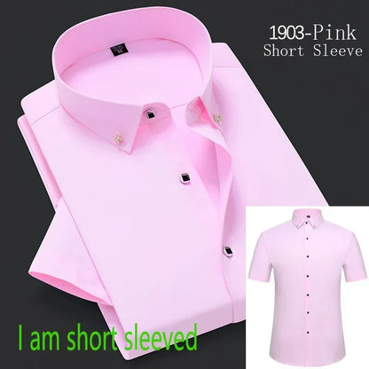 New Men's Slim-fit White Shirt High-quality Short-sleeved Popular Clothing High-end Long-sleeved Casual Suit Wedding Dress Shirt