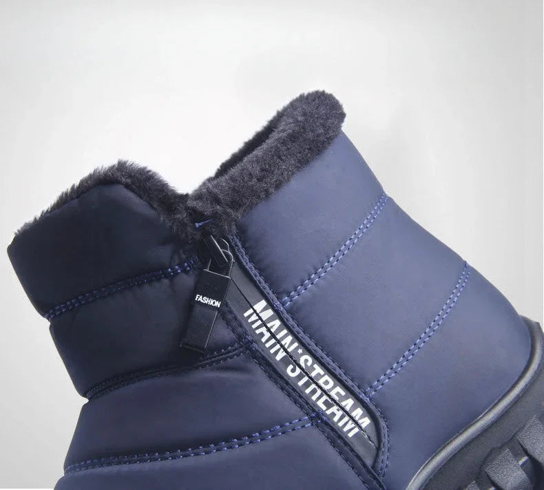 Snow Boots for Men Warm Cold Proof Winter Shoes Man Booties Zip Up Ankle