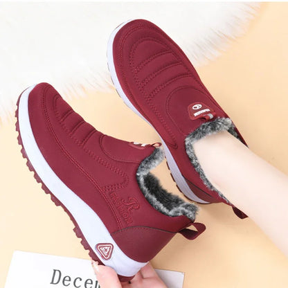 Women Boots Warm Fur Snow Boots Antislip Winter Women Shoes Casual Flat Ankel Boots Fashion Female Cotton Shoes