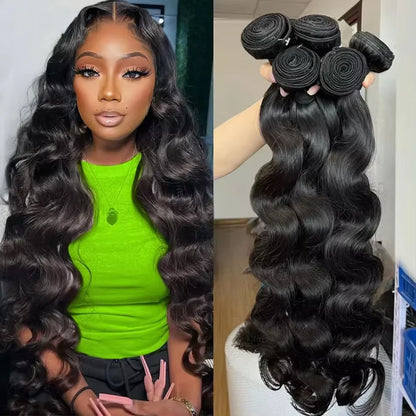 20 22 24 Inch Brazilian Hair Weave Bundles Body Wave 100% Human Hair Bundles Water Wave Extensions 1 3 4 Bundles Deal For Women