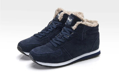 Male Winter Shoes Warm Cold Proof High Top Lace Up Waterproof Fur.