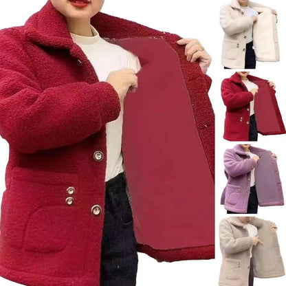 Women Jacket Coat Stylish Women's Lapel Jacket Coat with Imitation