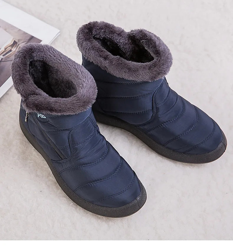 Women's Boots Women's Ankle Boots With Fur Winter Shoes Women Low Heels Winter Boots Snow Waterproof Botas Mujer Winter Footwear