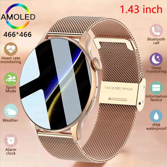 For Xiaomi New Smartwatch 1.43 Inch Full Screen Bluetooth Call Heart Rate Sleep Monitor Sports Models Smart Watch For Men Women