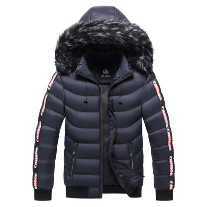 Winter Men Warm Hooded Parkas Jackets Mens Windbreaker Outwear Parkas Coats Men Autumn Detachable Hat Outfits Parkas Coats Male