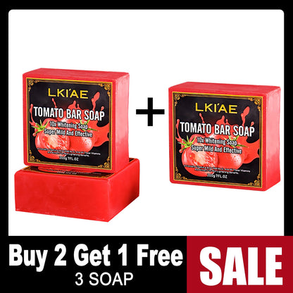 AILKE Organic Tomato Soap Bar, Lightening Skin, Deeply Clean, Exfoliate, Remove Dark Spots, Moisturizing, For Face and Body