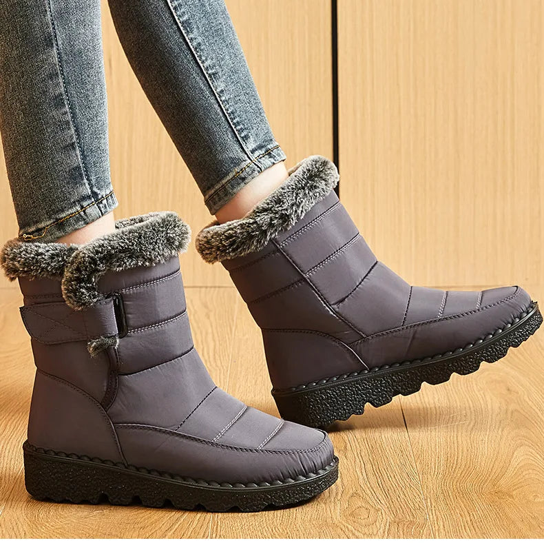 Women's Boots 2024 Trend Winter Shoes For Woman Winter Boots Ankle Low Heels Botas Mujer Waterproof Snow Boots With Fur Shoes