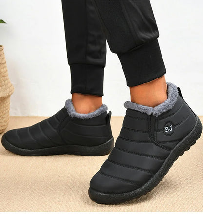 Men's Boots Slip On Winter Shoes For Men Fur Ankle Boots Waterproof Snow Boots Winter Chaussure Hommes Casual Booties For Men